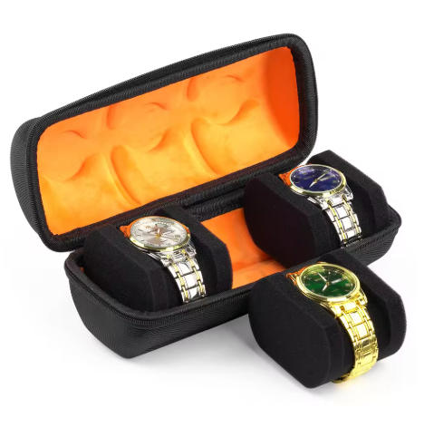 Premium Hard-Shell 3 Slots Watch Travel Case - Protective Storage Organizer Box for Men and Women's Watches - Shock-Resistant