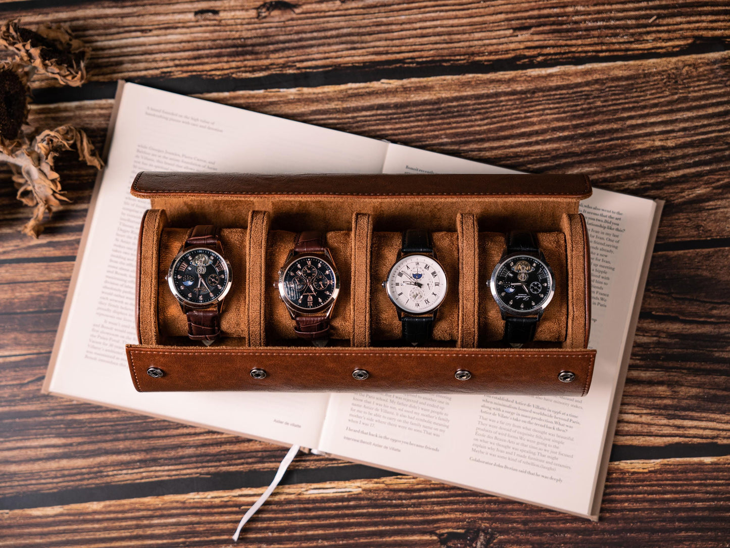 Personalized Leather Watch case, Watch box for 3 Watches, Vegan Leather Watch roll, Wedding groomsmen gifts, Watch travel case, Watch holder