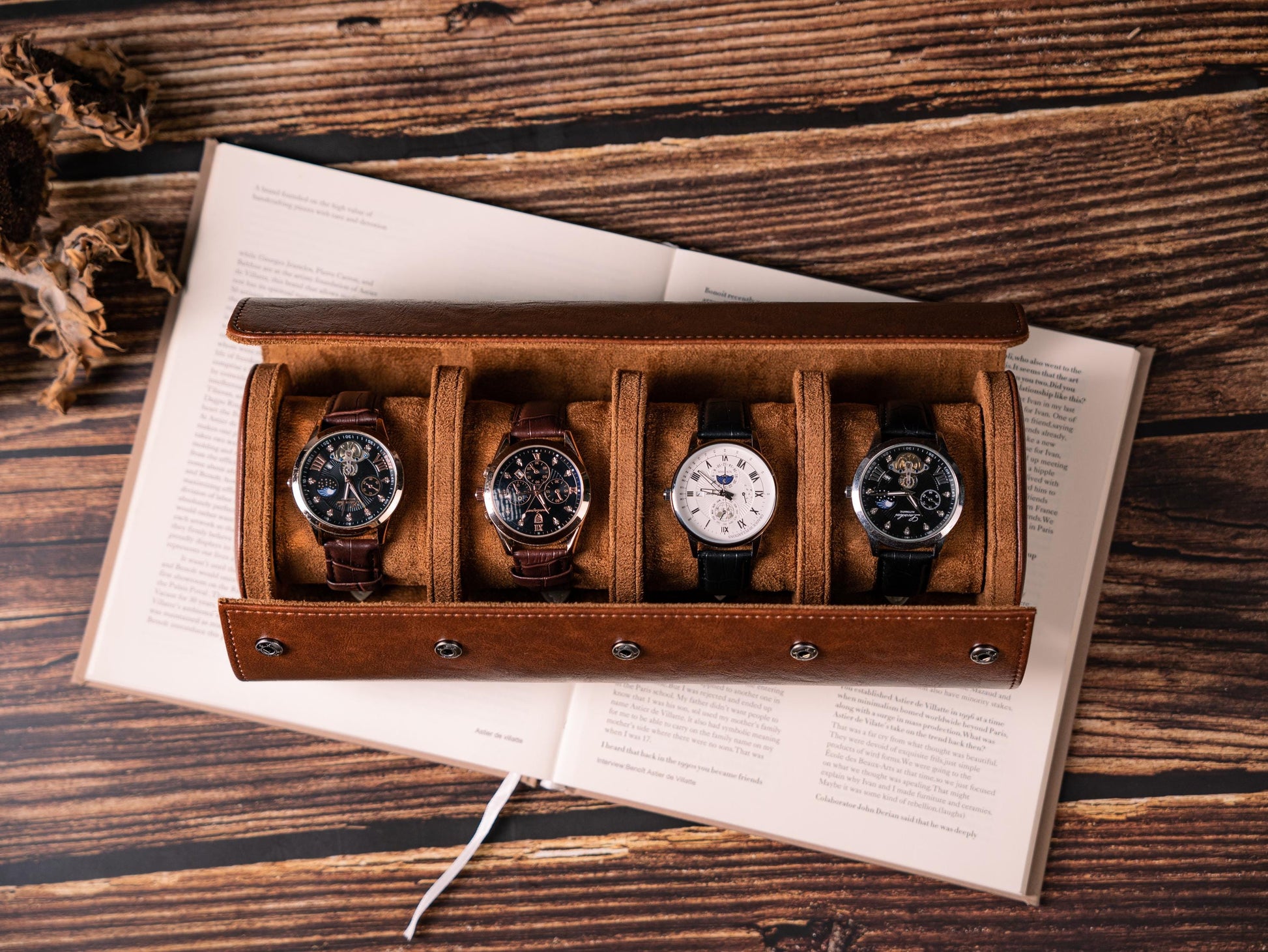 Personalized Leather Watch case, Watch box for 3 Watches, Vegan Leather Watch roll, Wedding groomsmen gifts, Watch travel case, Watch holder