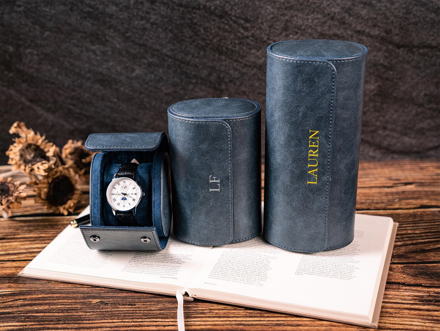 Personalized Watch Roll Leather, Watch Roll for Men, Watch Roll for 3, Corporate Gifts, Travel Watch Box, Groomsmen gift, Gift For Him